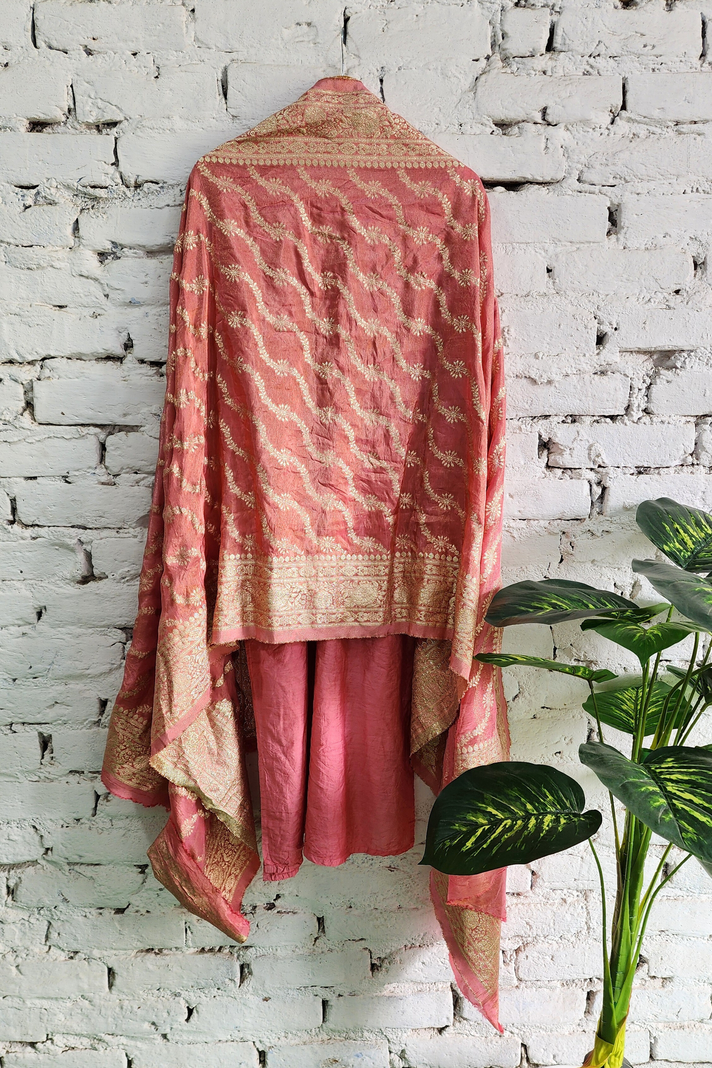 Silk Chikankari Kurta Set with Banarasi Dupatta