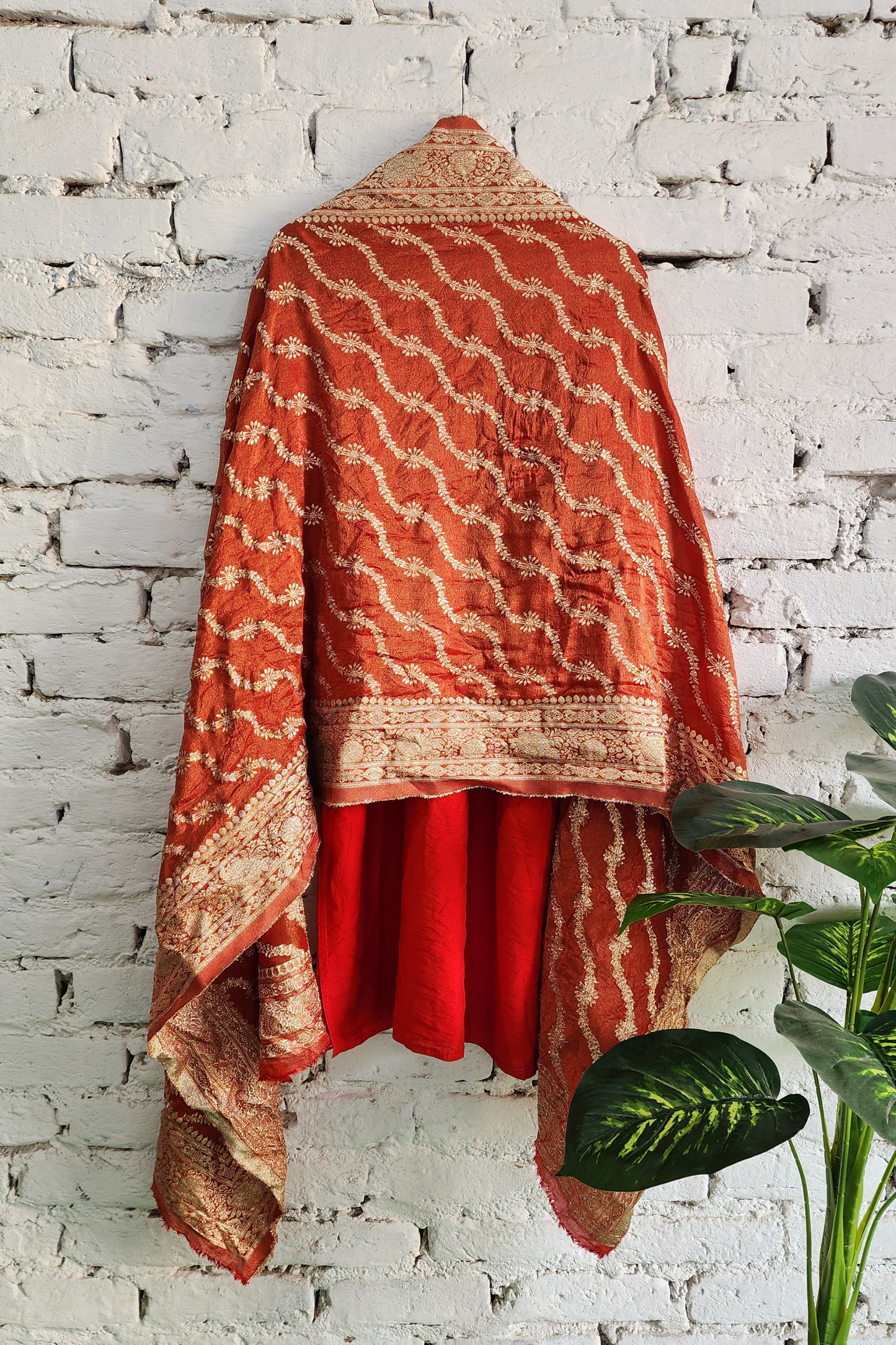 Silk Chikankari Kurta Set with Banarasi Dupatta