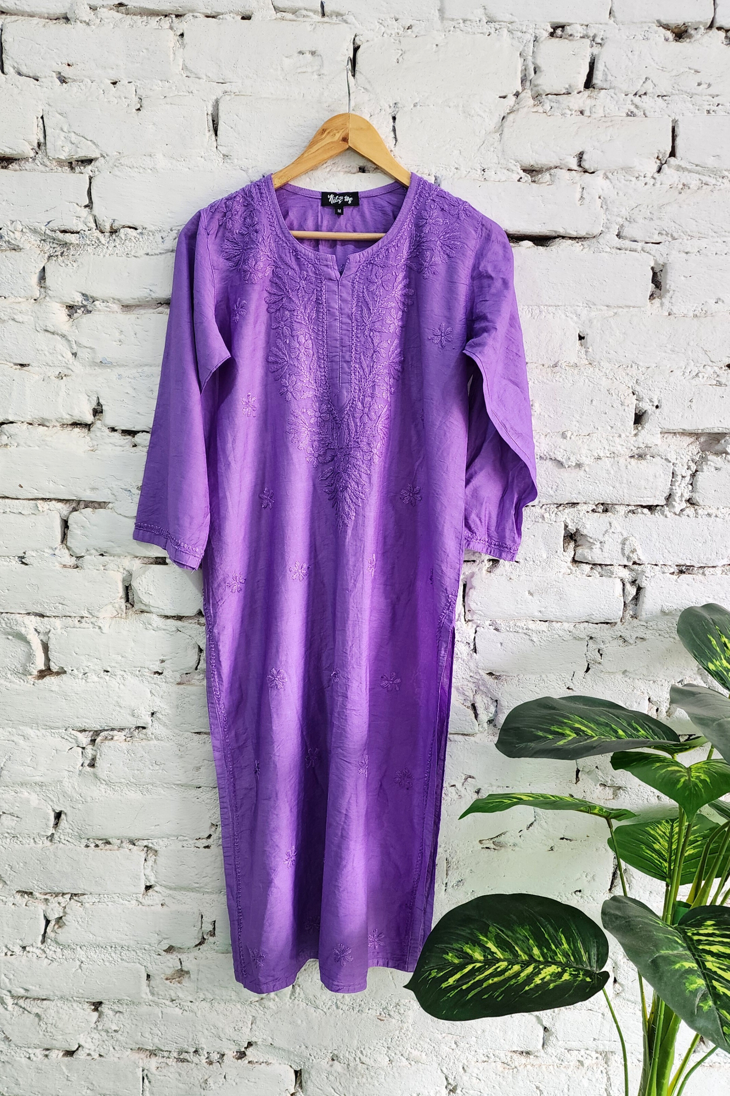 Chanderi Silk Chikankari Kurta