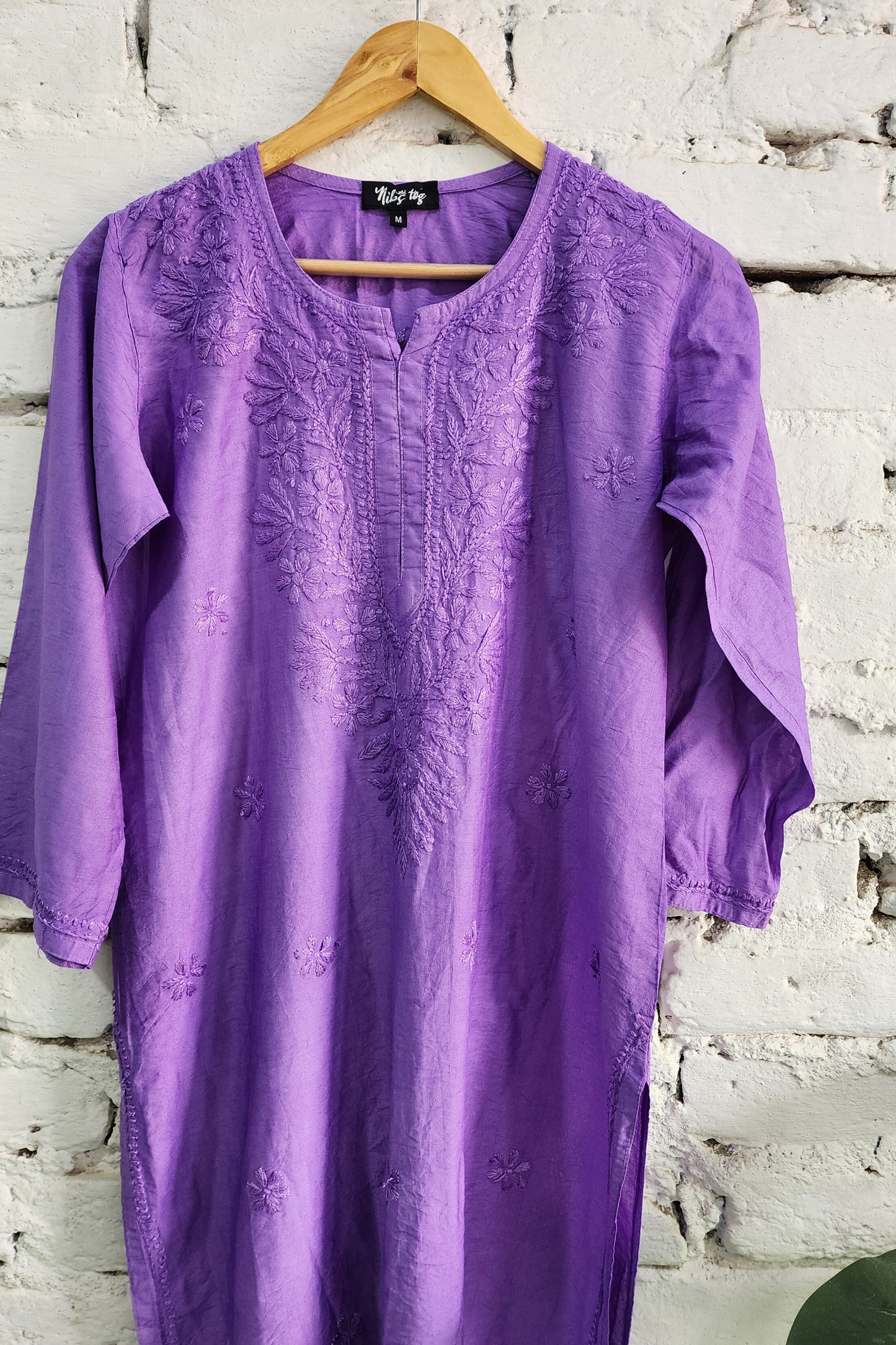 Chanderi Silk Chikankari Kurta