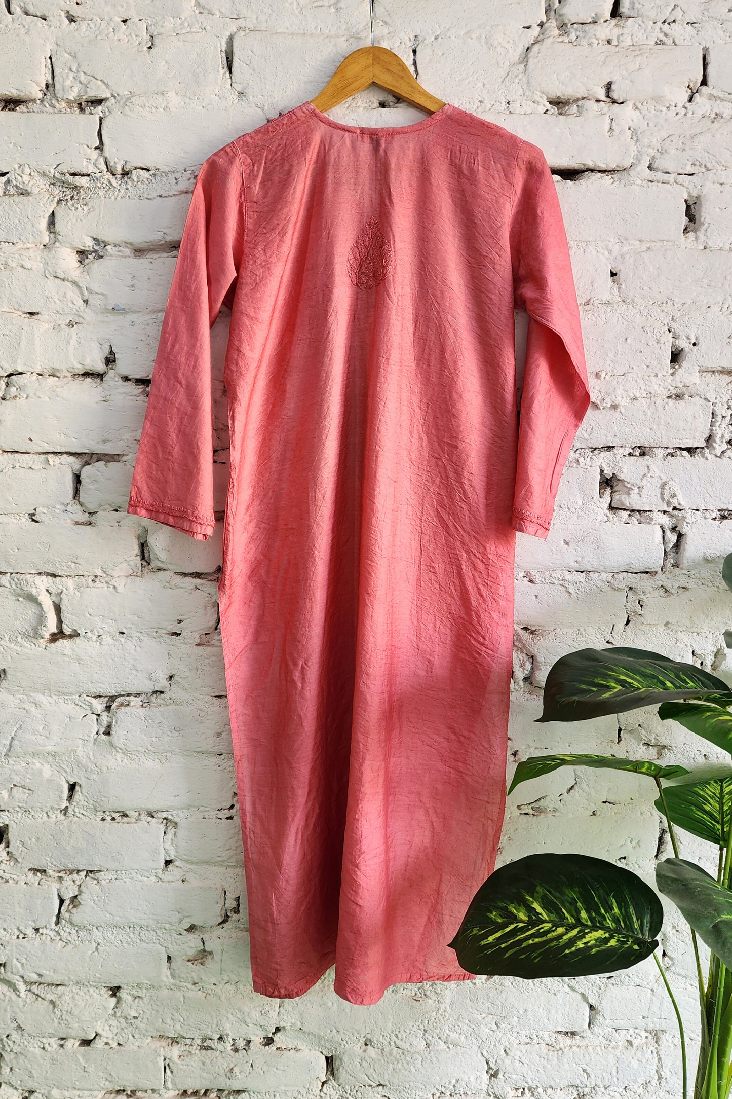 Chanderi Silk Chikankari Kurta