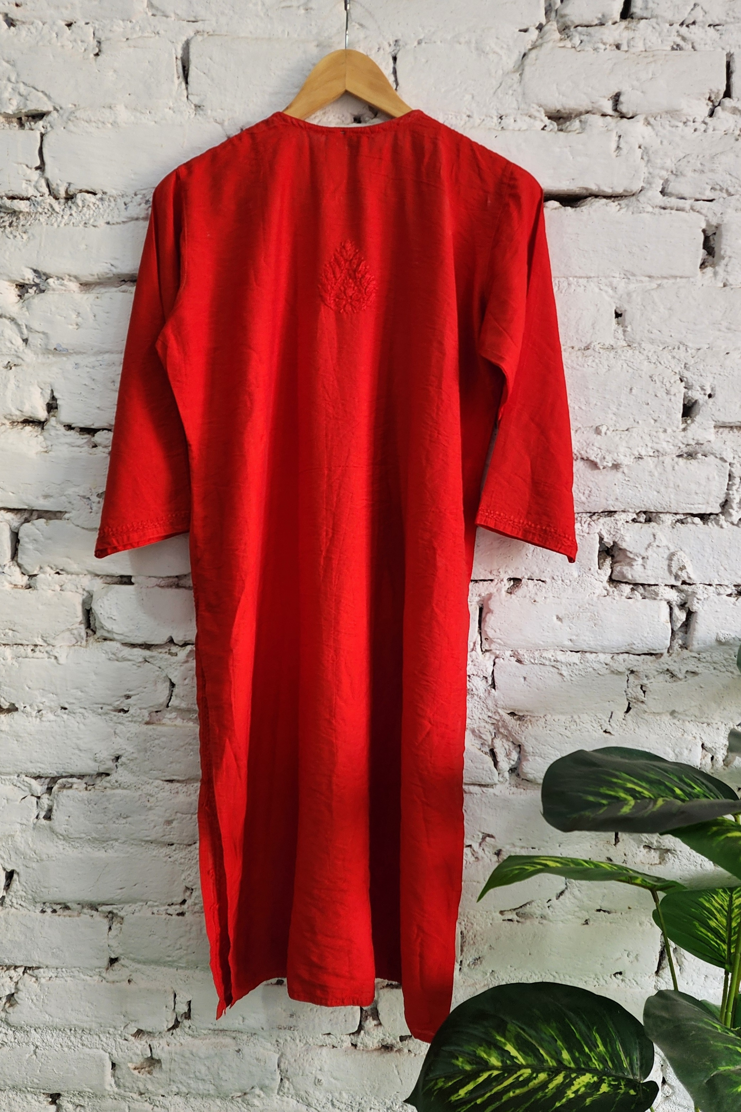 Chanderi Silk Chikankari Kurta