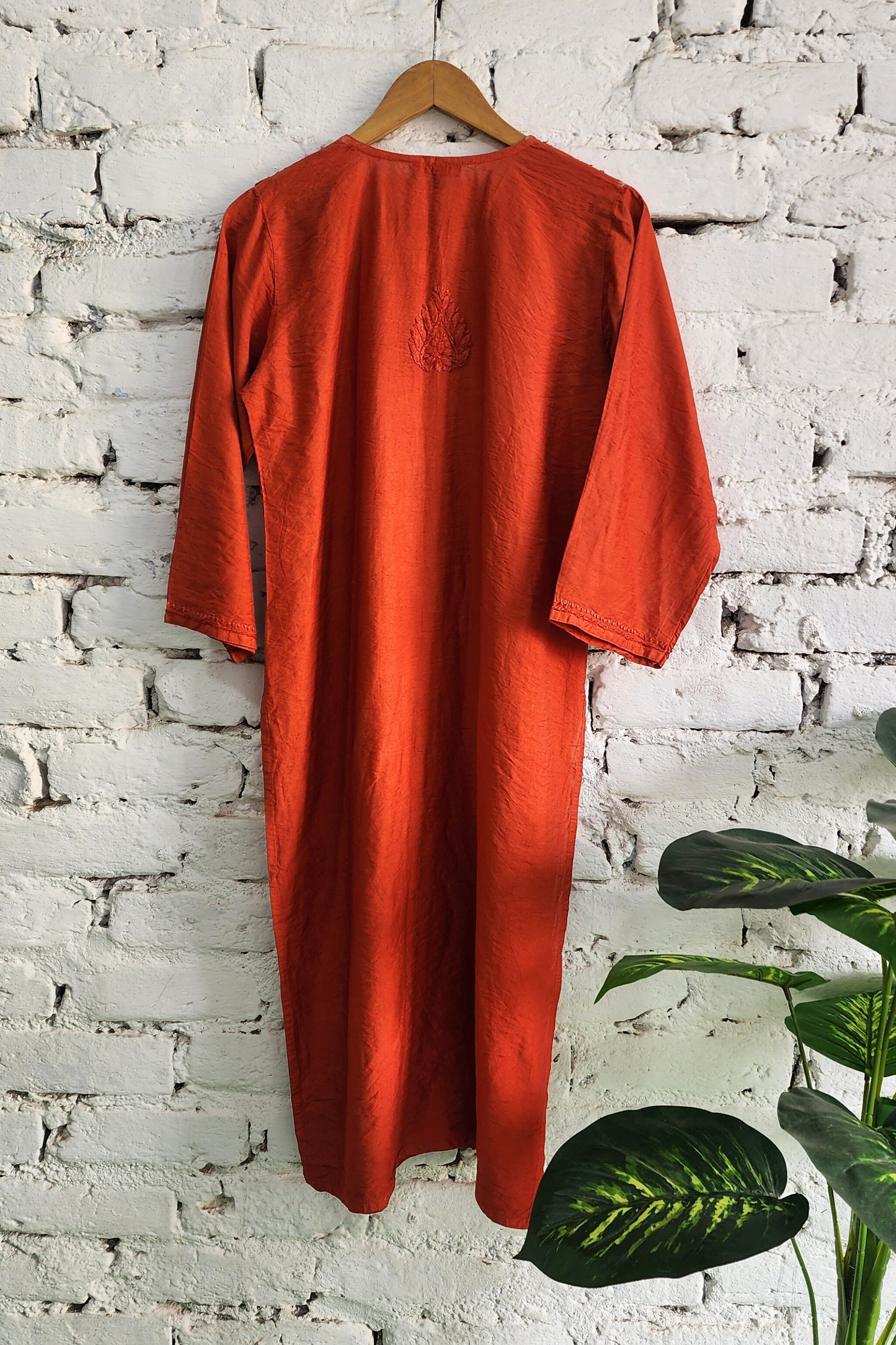 Chanderi Silk Chikankari Kurta