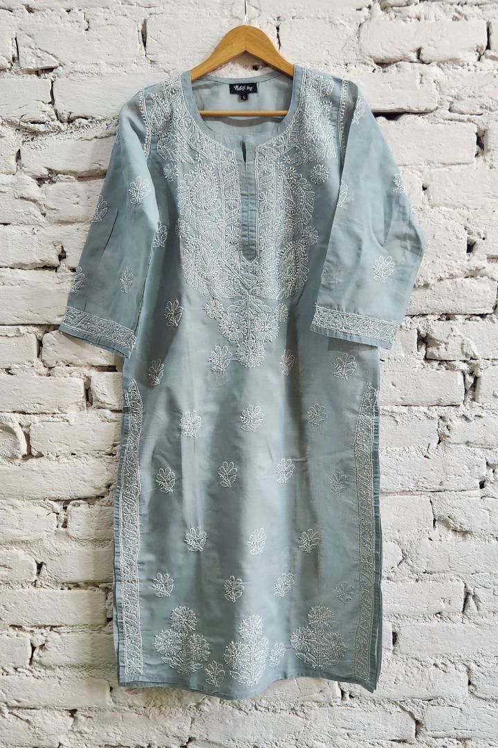 Voil Cotton Chikankari Kurta for Women