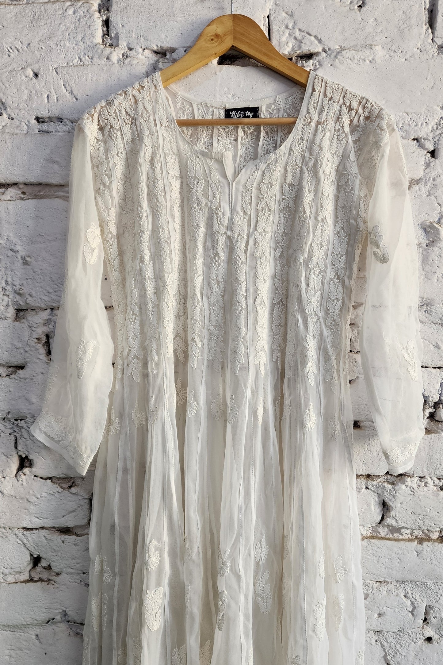 56 Kali Chikankari Anarkali with Inner