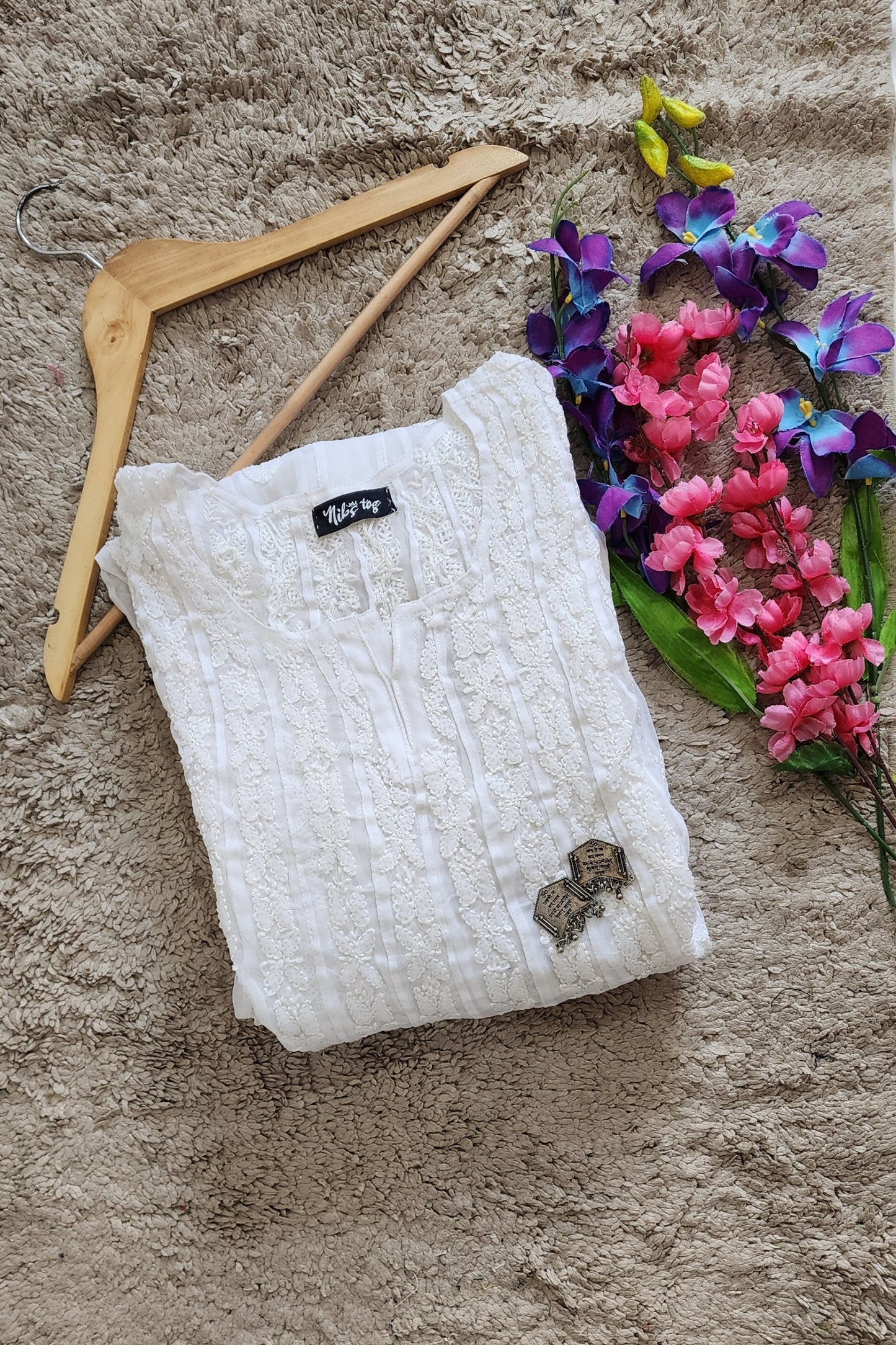 56 Kali Chikankari Anarkali with Inner