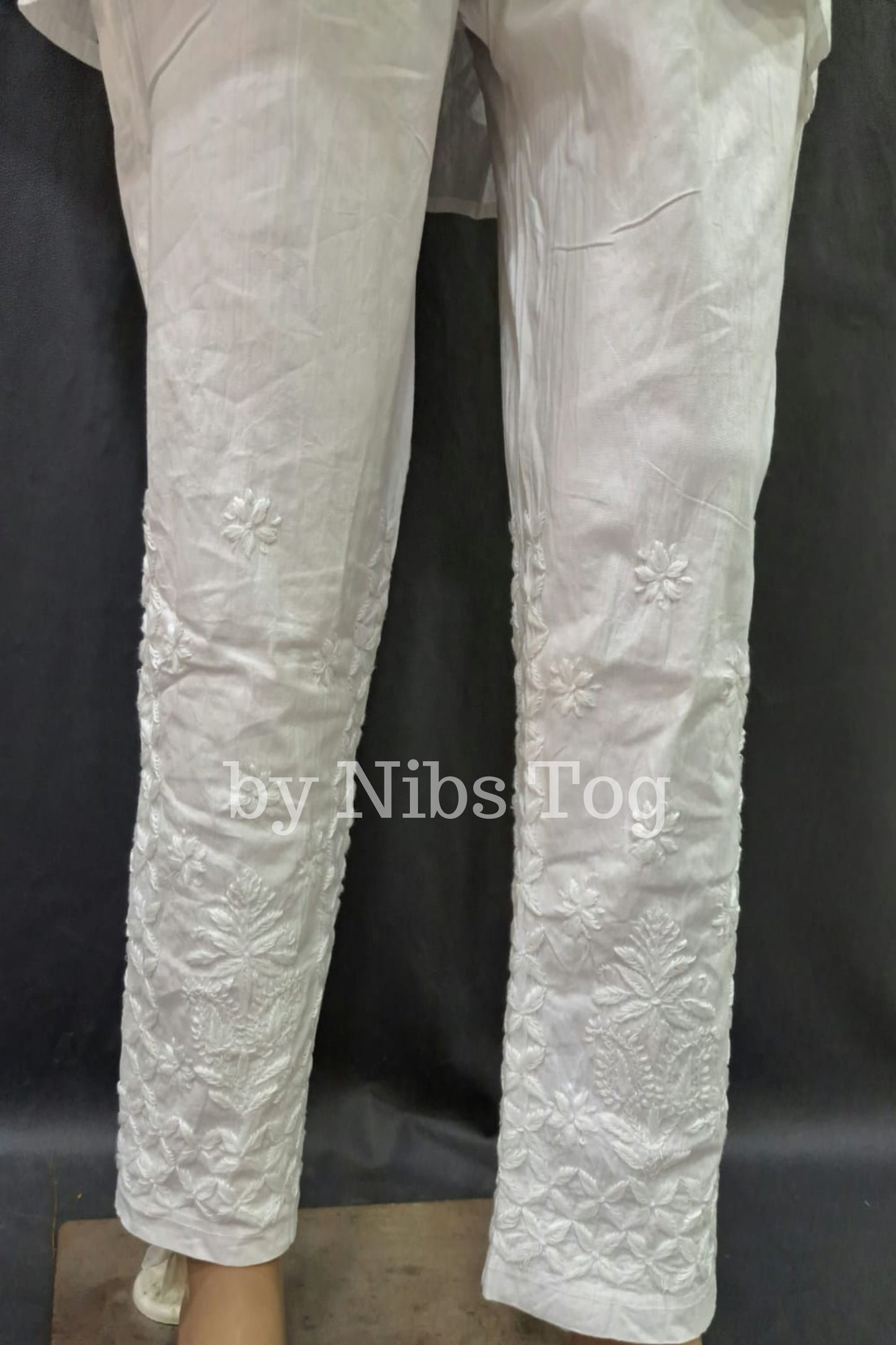 Mauve Pure Cotton Chikankari Kurta Pant Set