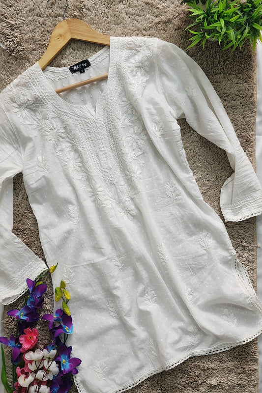 Anaya Mulmul Chikankari Short Kurta for Women