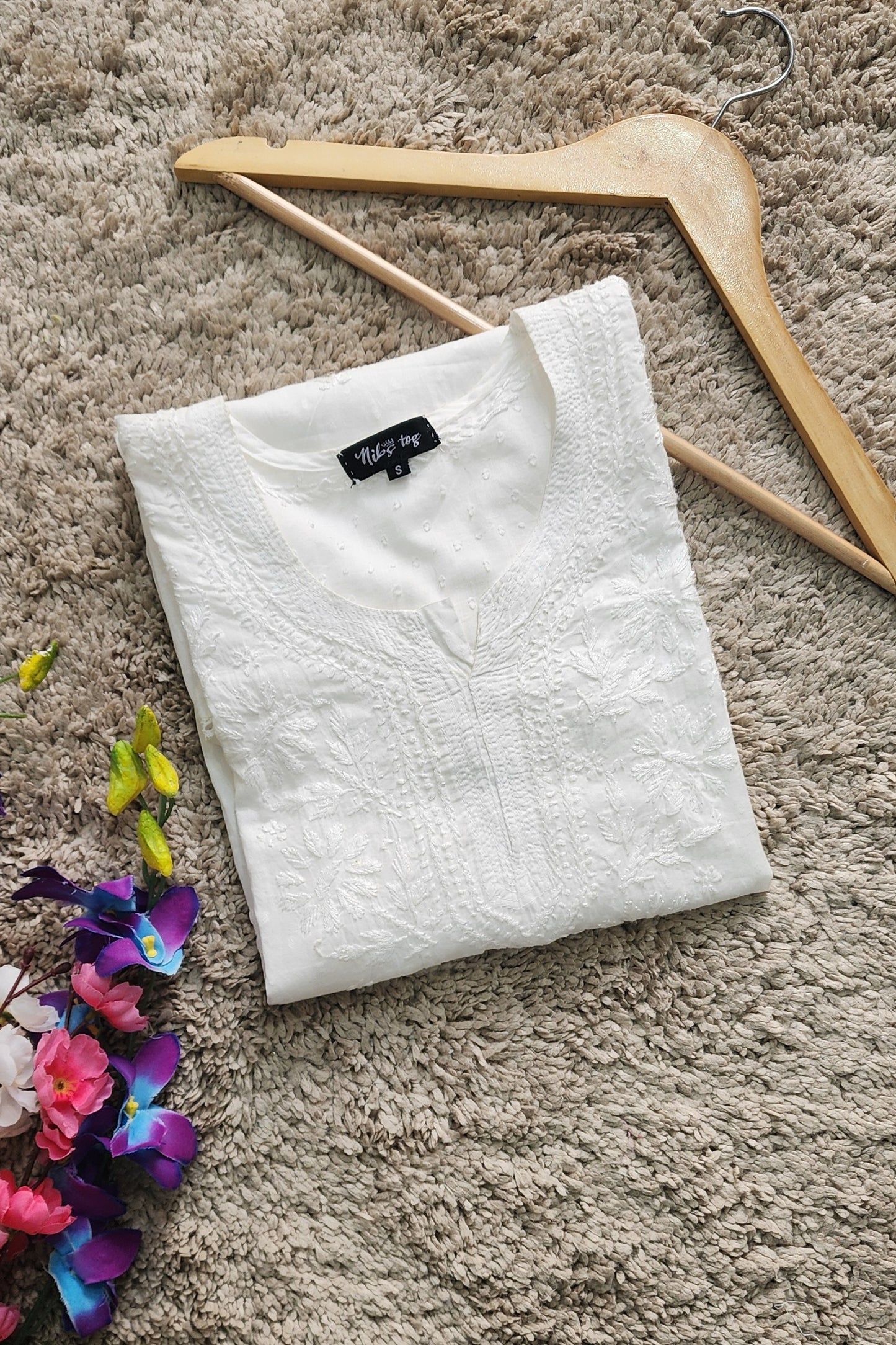 Anaya Mulmul Chikankari Short Kurta for Women