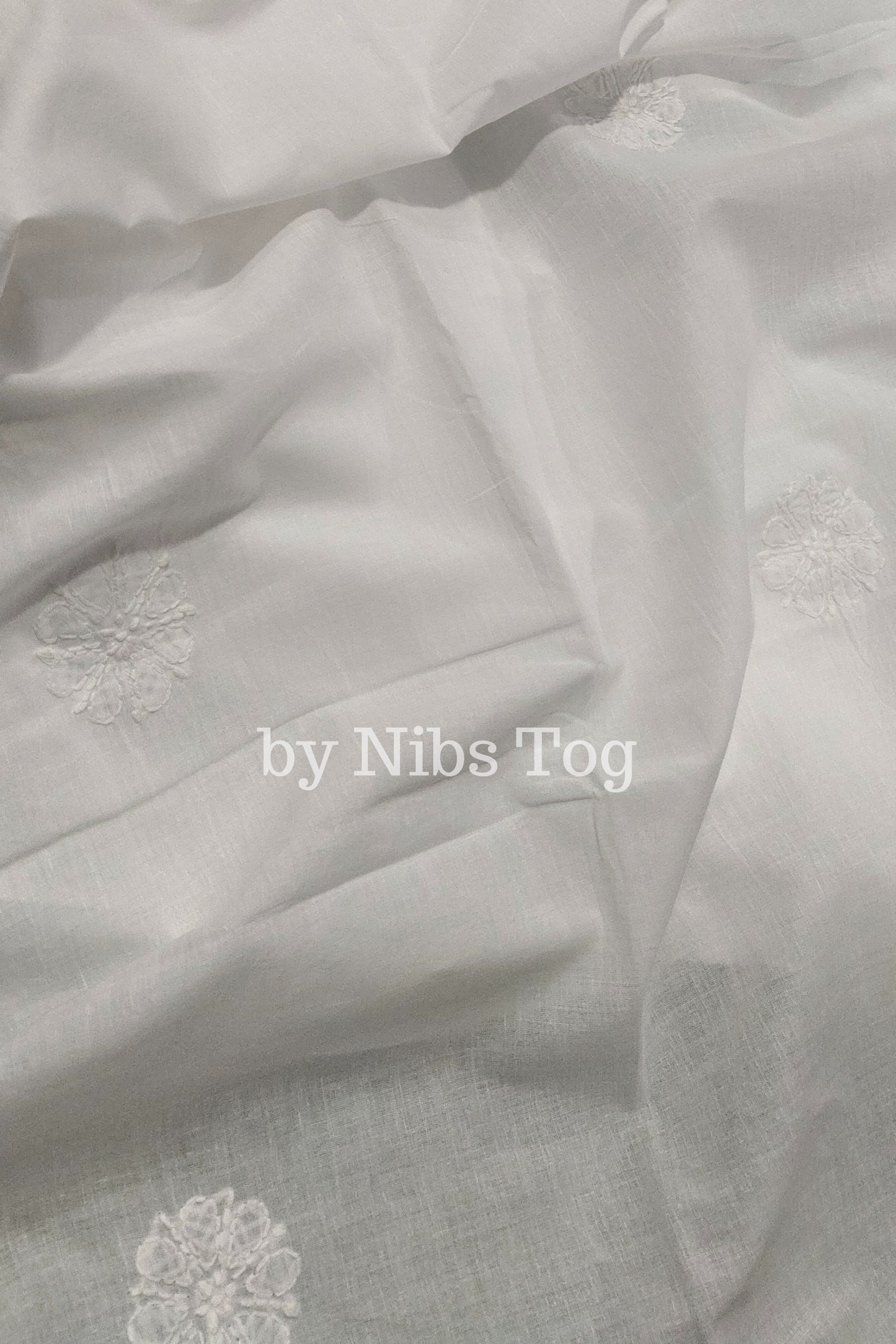 Soft Mulmul Cotton White Chikankari Dupatta