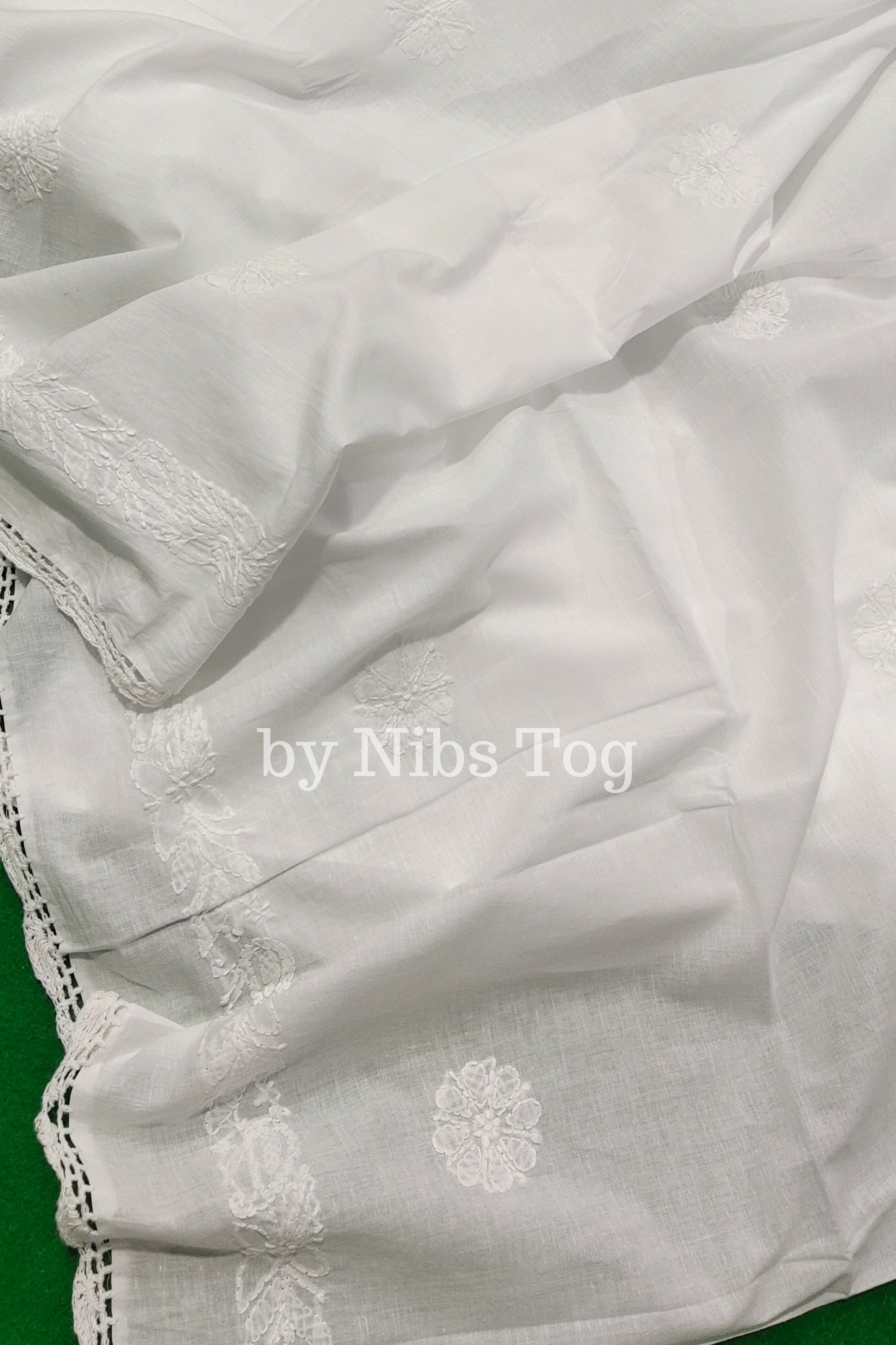 Soft Mulmul Cotton White Chikankari Dupatta