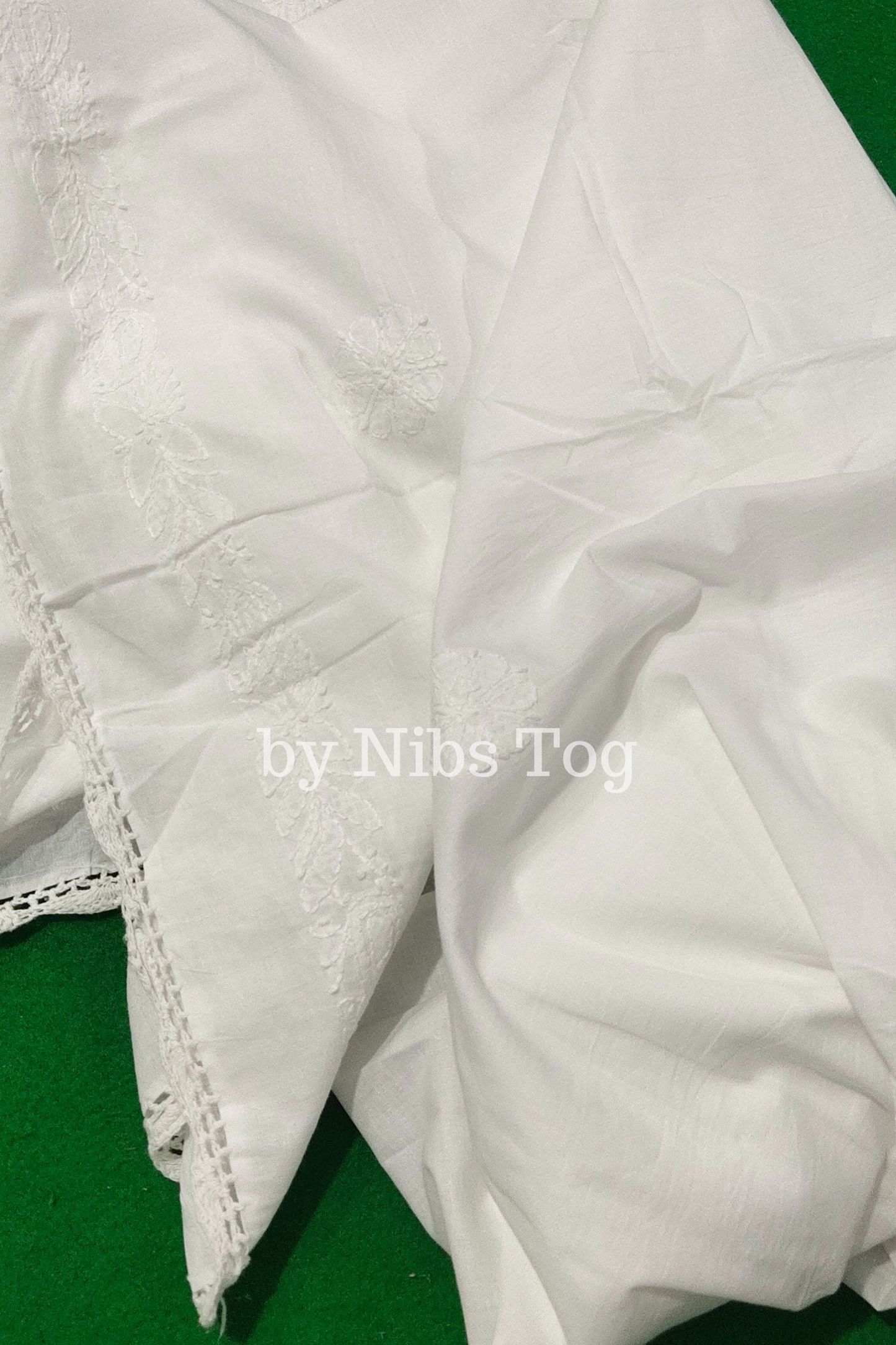 Soft Mulmul Cotton White Chikankari Dupatta