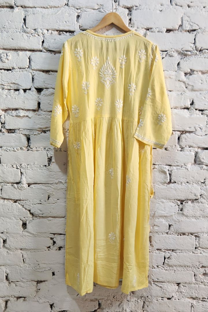Naira Cut Chikankari Kurta Set Modal Cotton