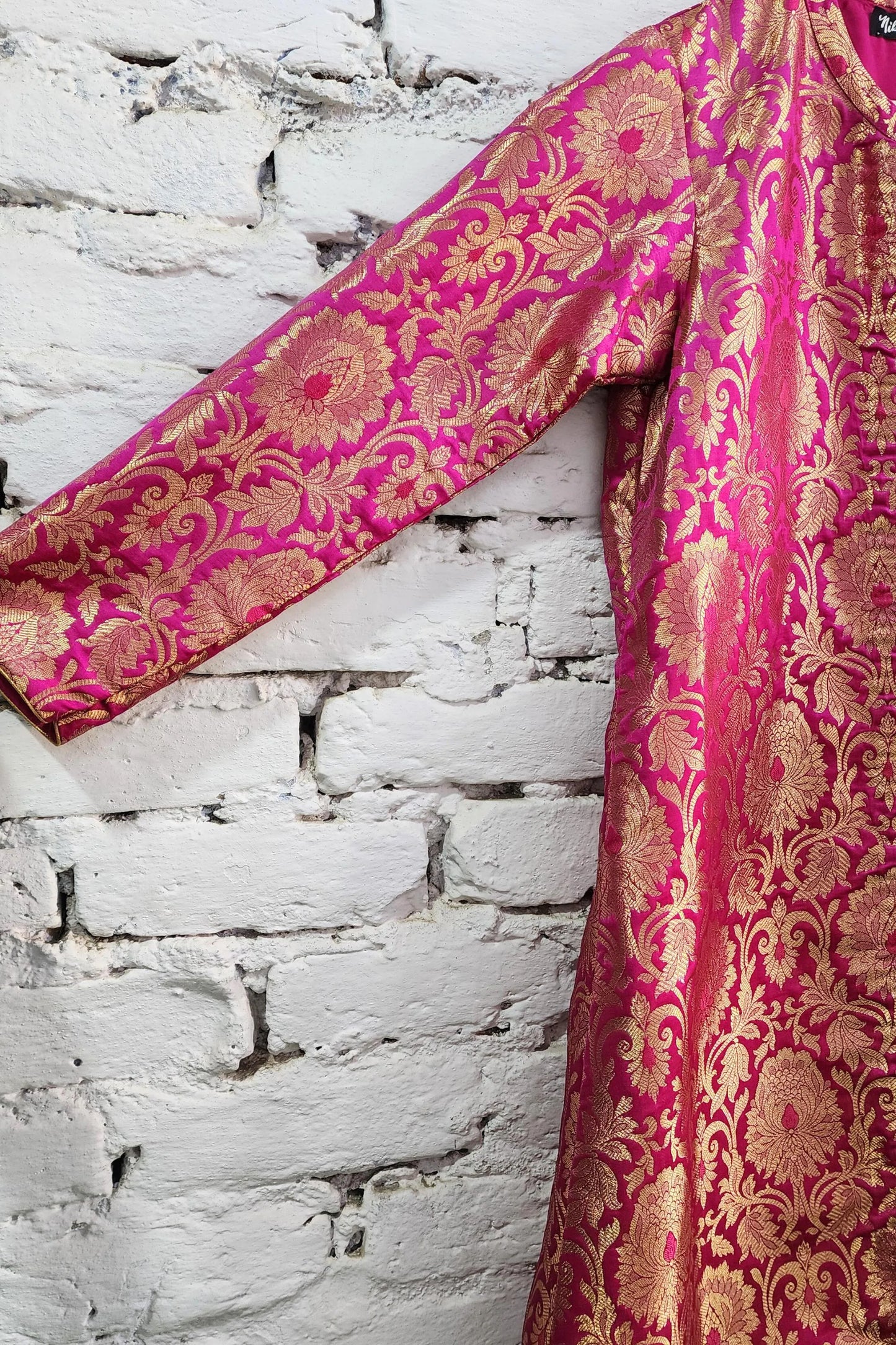 Pink Banarasi Long Jacket