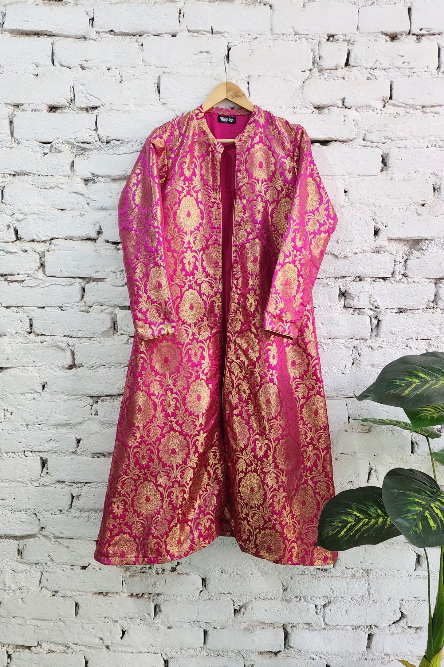 Pink Banarasi Long Jacket