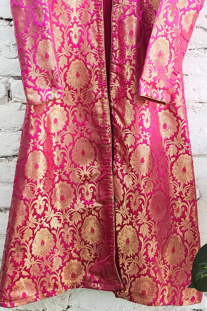 Pink Banarasi Long Jacket