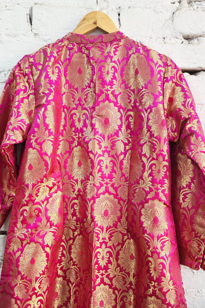 Pink Banarasi Long Jacket