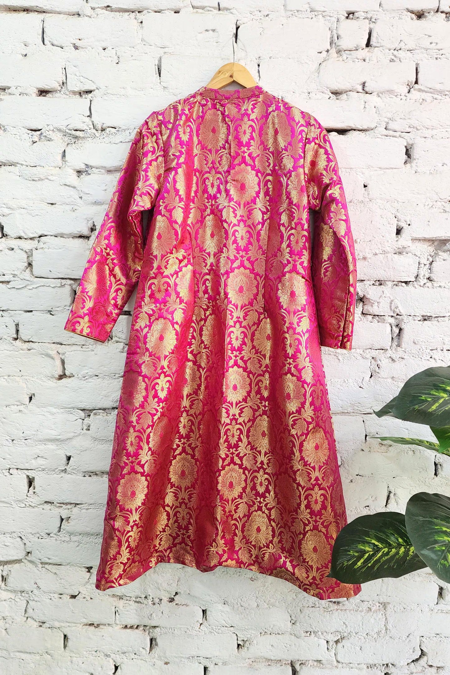 Pink Banarasi Long Jacket