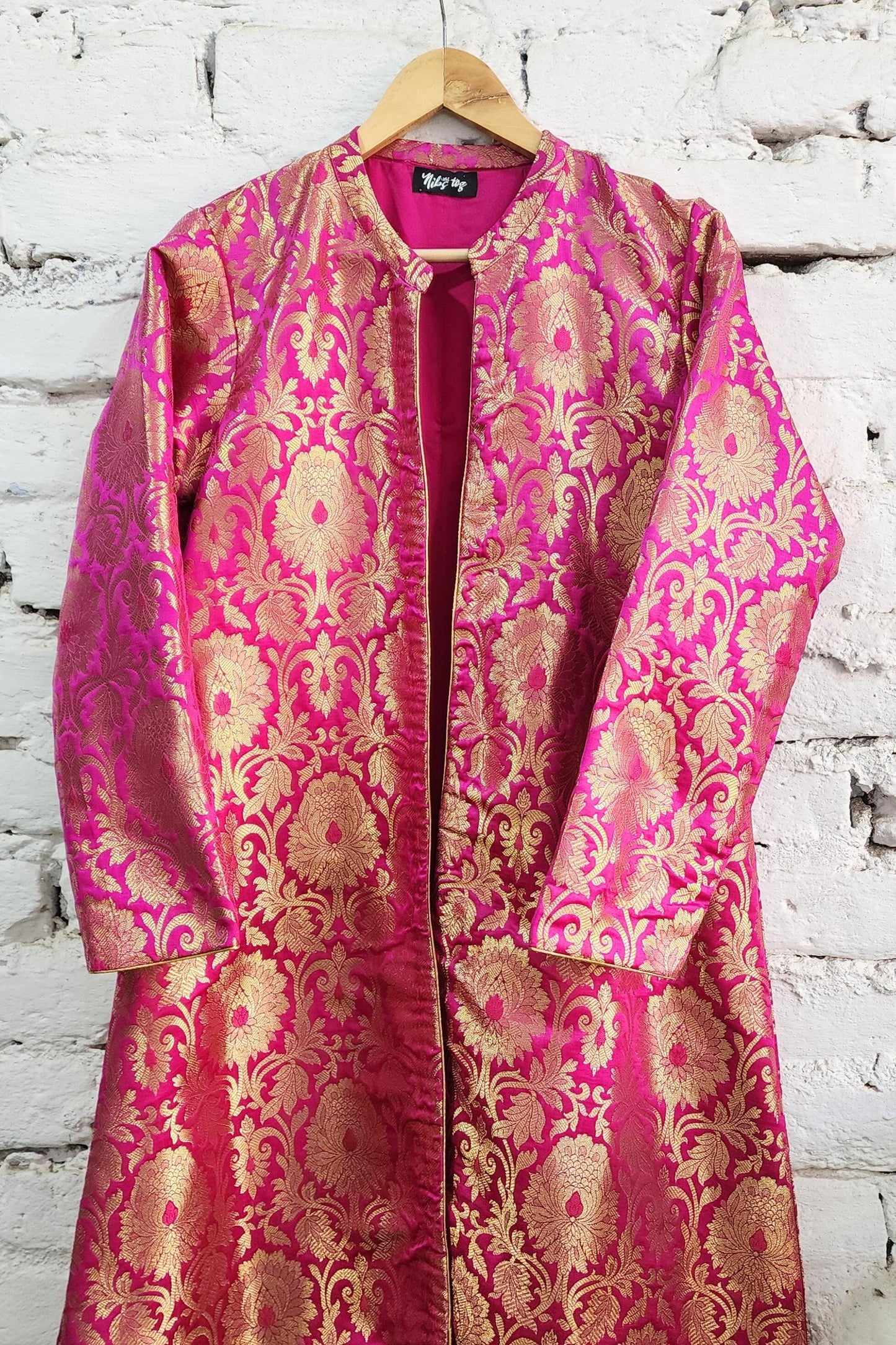 Pink Banarasi Long Jacket