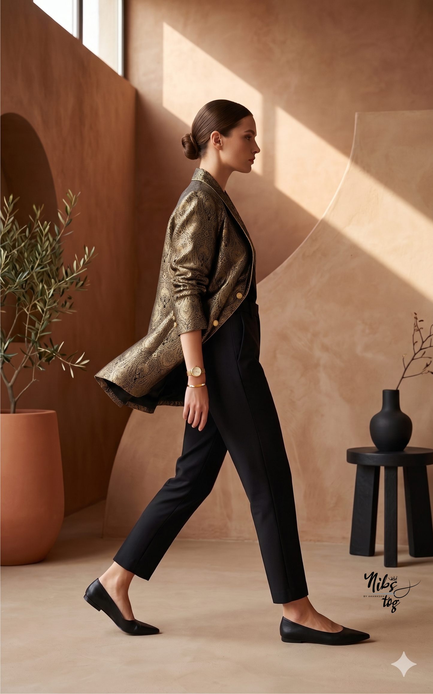 Black Banarasi Blazer Jacket