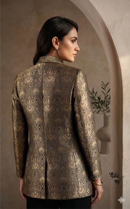 Black Banarasi Blazer Jacket