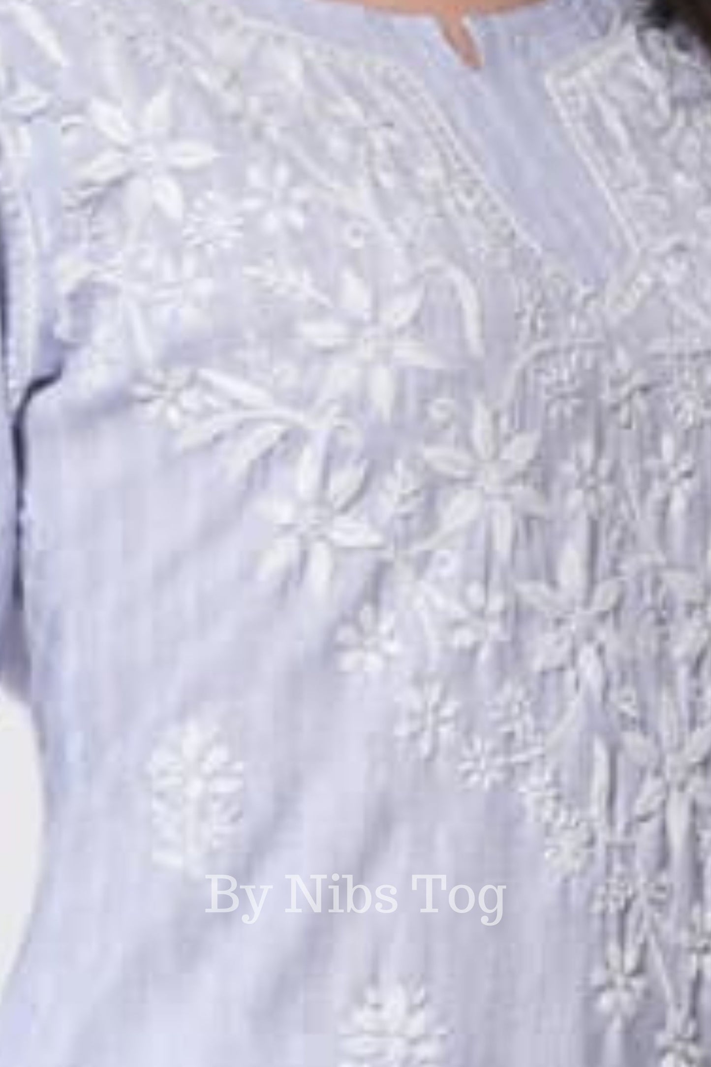 Lilac Chikankari Kurti for Women Cotton