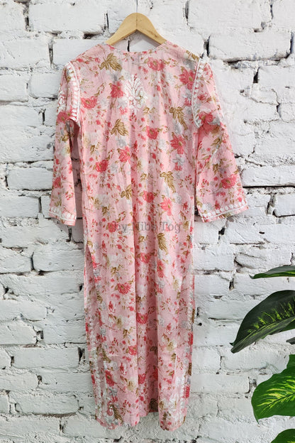 Meer Printed Cotton Chikankari Kurta Palazzo Set