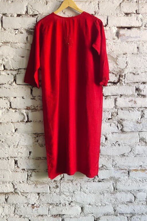 Afreen Red Chikankari Kurta Palazzo Set