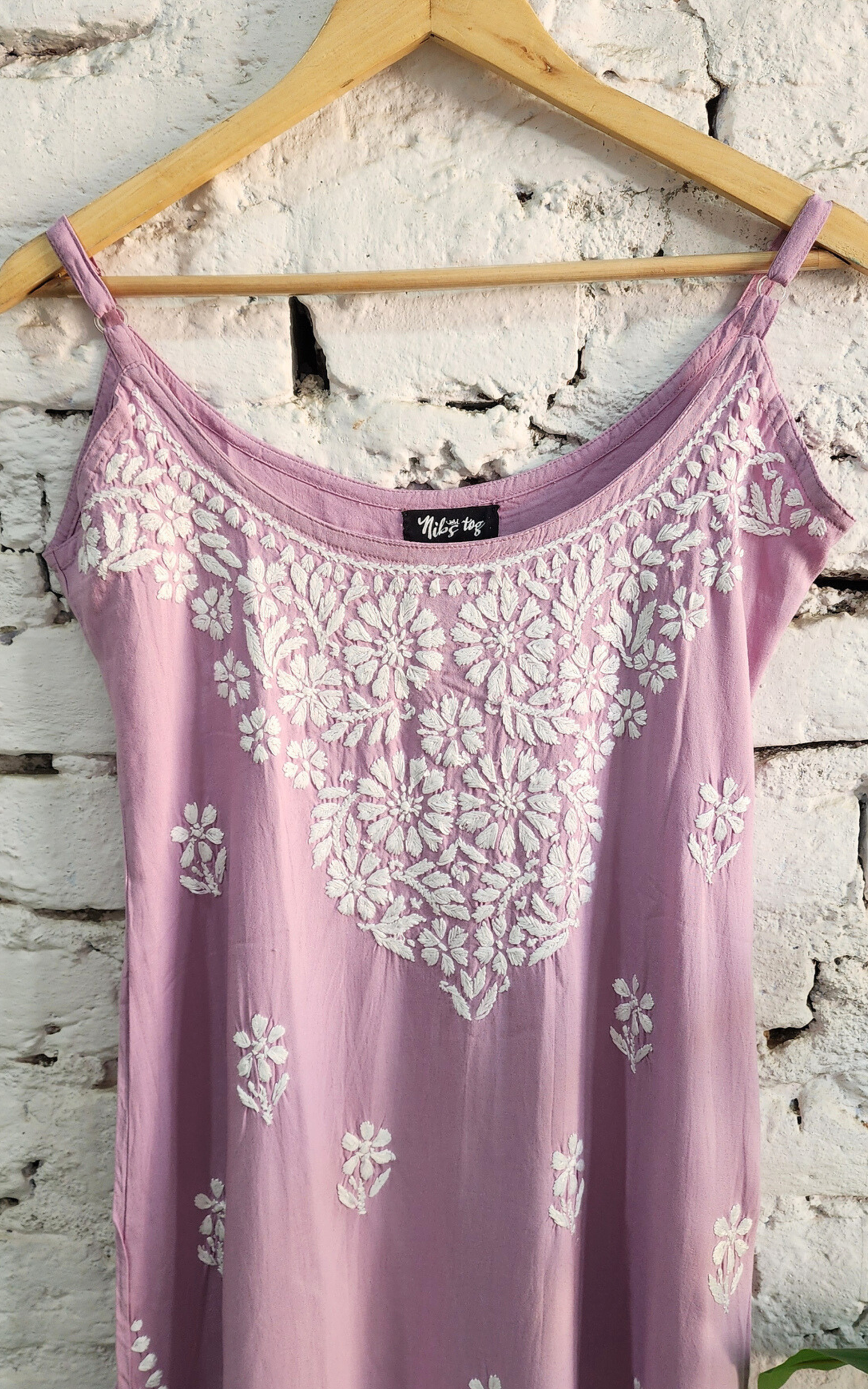 Lilac Nayaab Strappy Chikankari Short Kurta