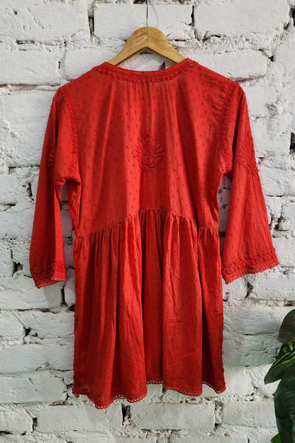 Ira Angrakha Chikankari Mulmul Cotton Short Kurta