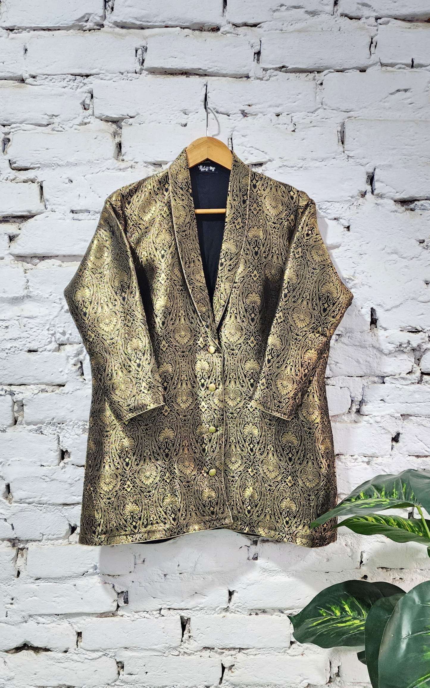 Black Banarasi Blazer Jacket