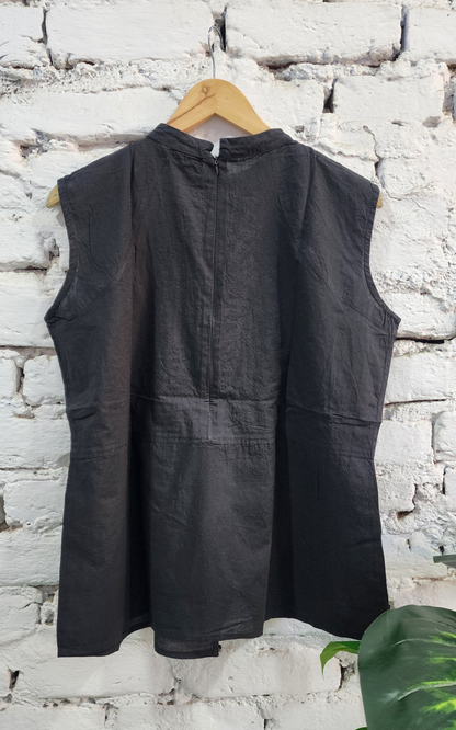Diva Black Chikankari Sleeveless Top