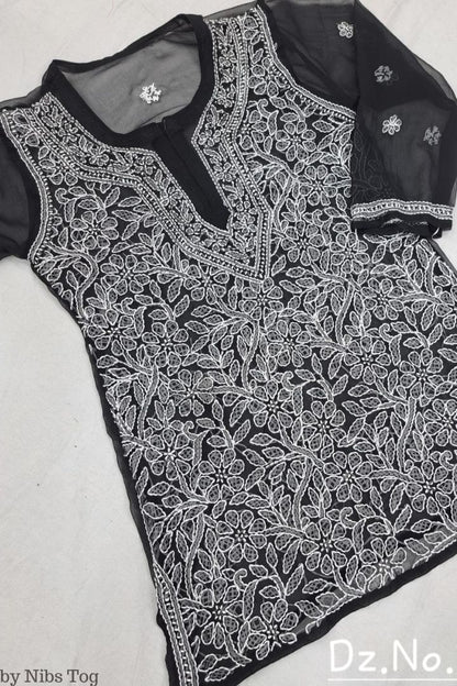 Fiza Georgette Chikankari Short Kurta