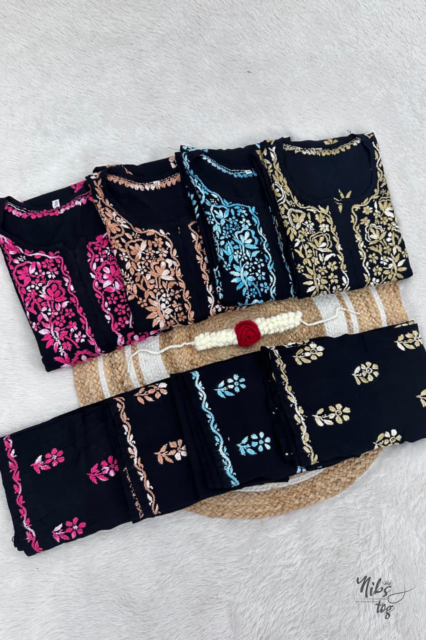 Black Chikankari Kurta Palazzo Set