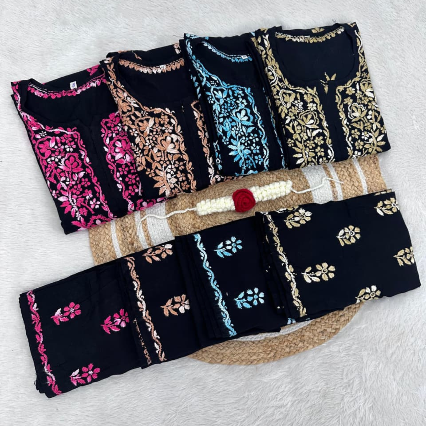 Black Chikankari Kurta Palazzo Set