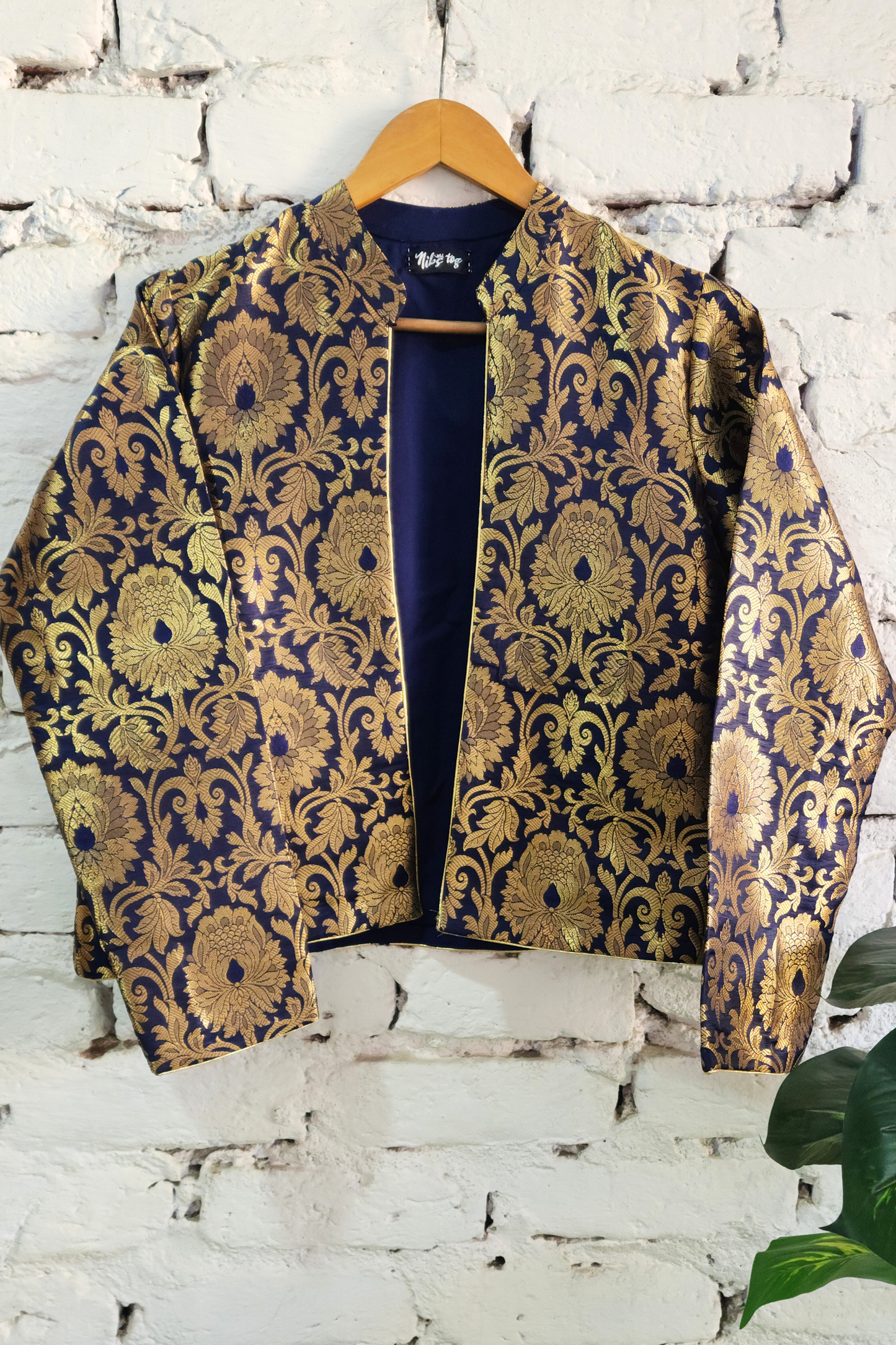 Blue Banarasi Brocade jacket Short