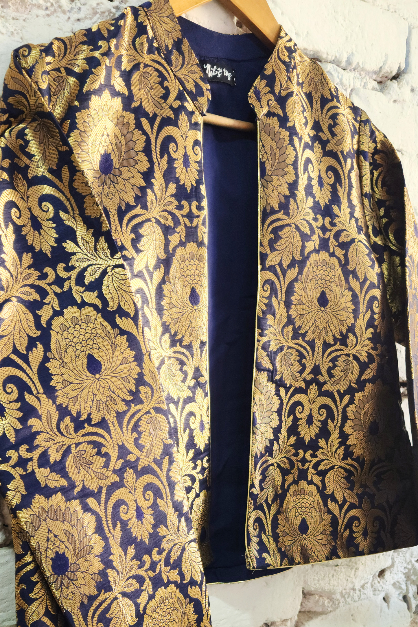 Blue Banarasi Brocade jacket Short