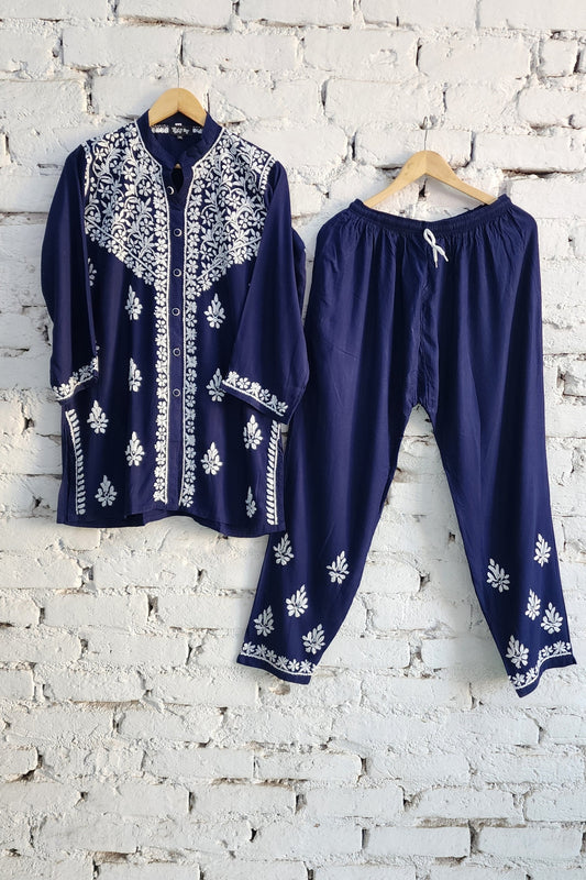 Farah Cotton Chikankari Co ord Set