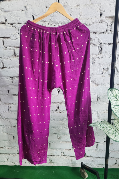 Silk Chikankari Kurta Palazzo Set