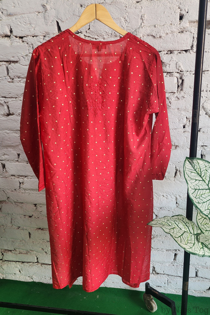 Silk Chikankari Kurta Palazzo Set