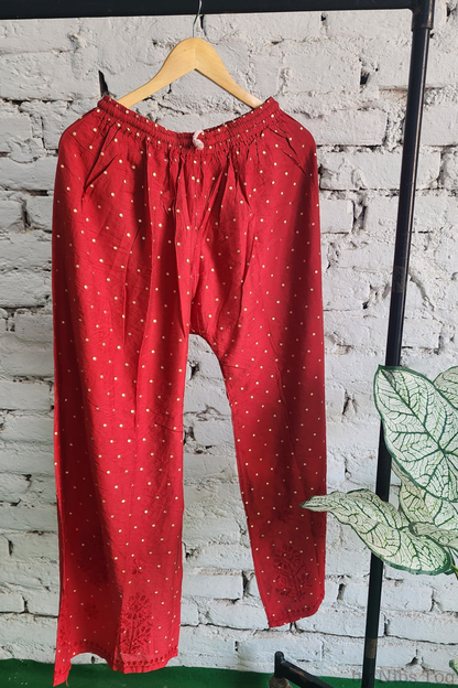 Silk Chikankari Kurta Palazzo Set