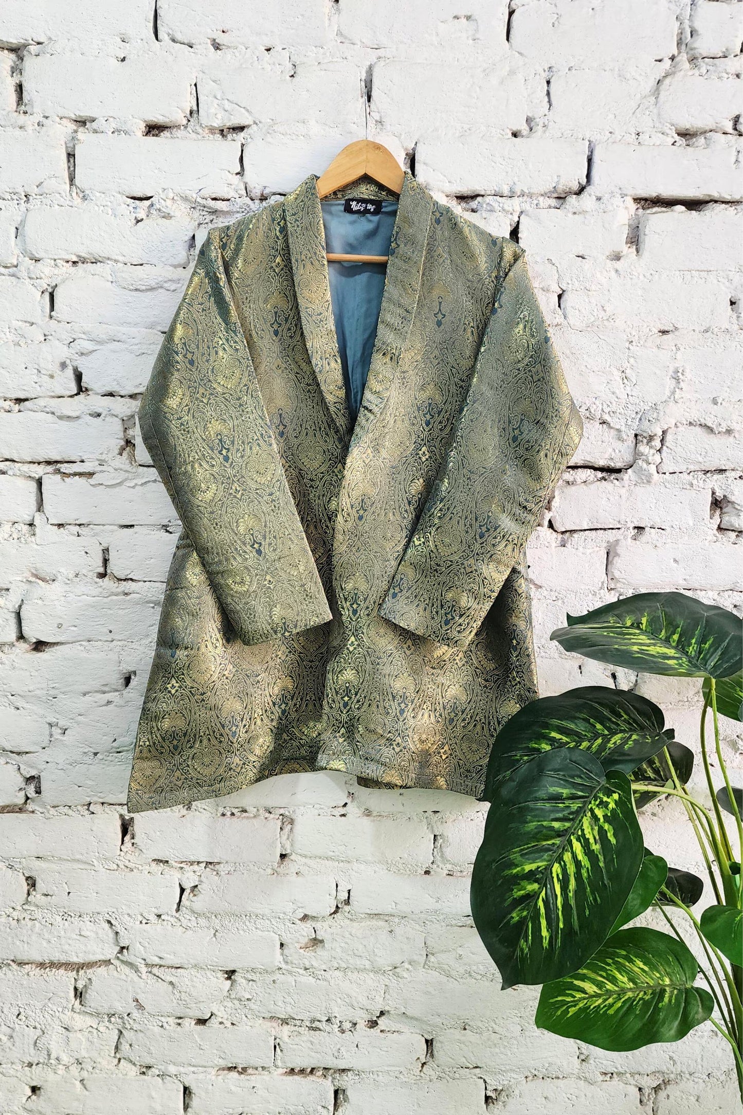 Grey Silk Blazer Jacket