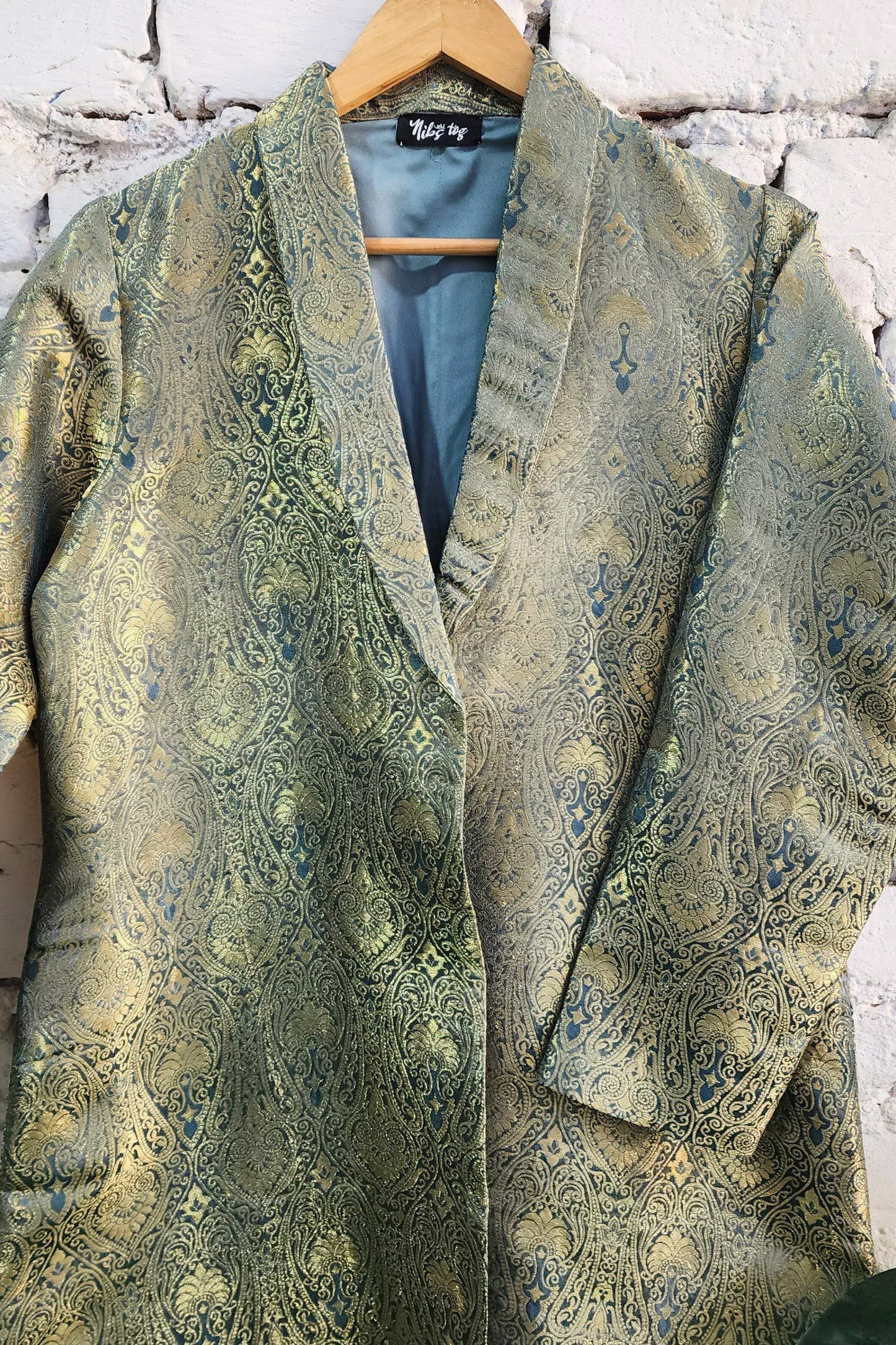 Grey Silk Blazer Jacket