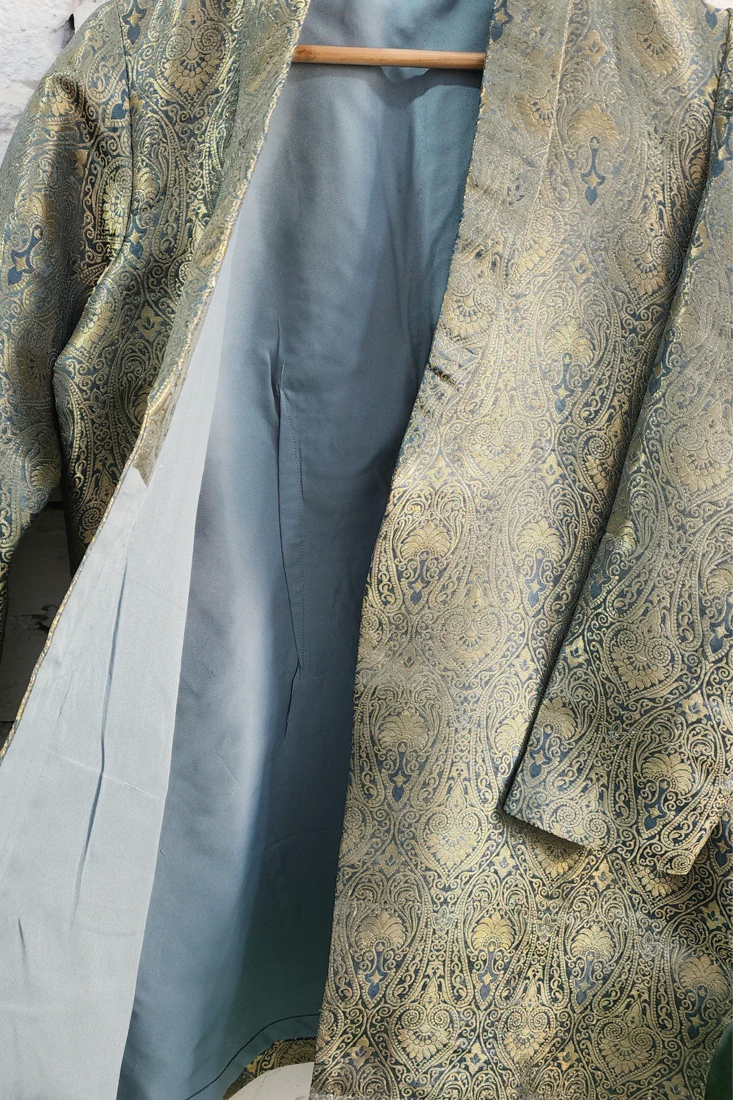 Grey Silk Blazer Jacket