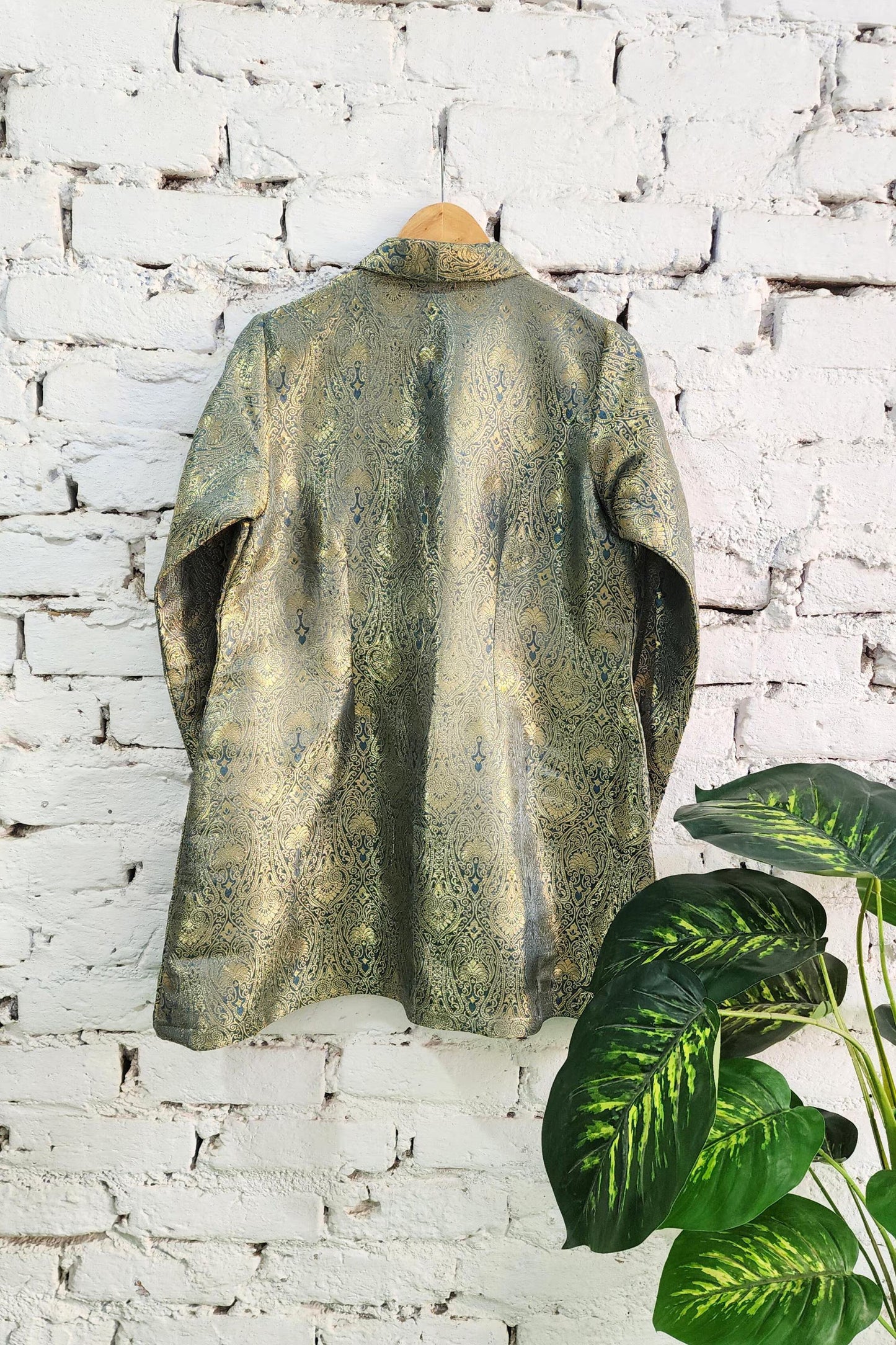 Grey Silk Blazer Jacket