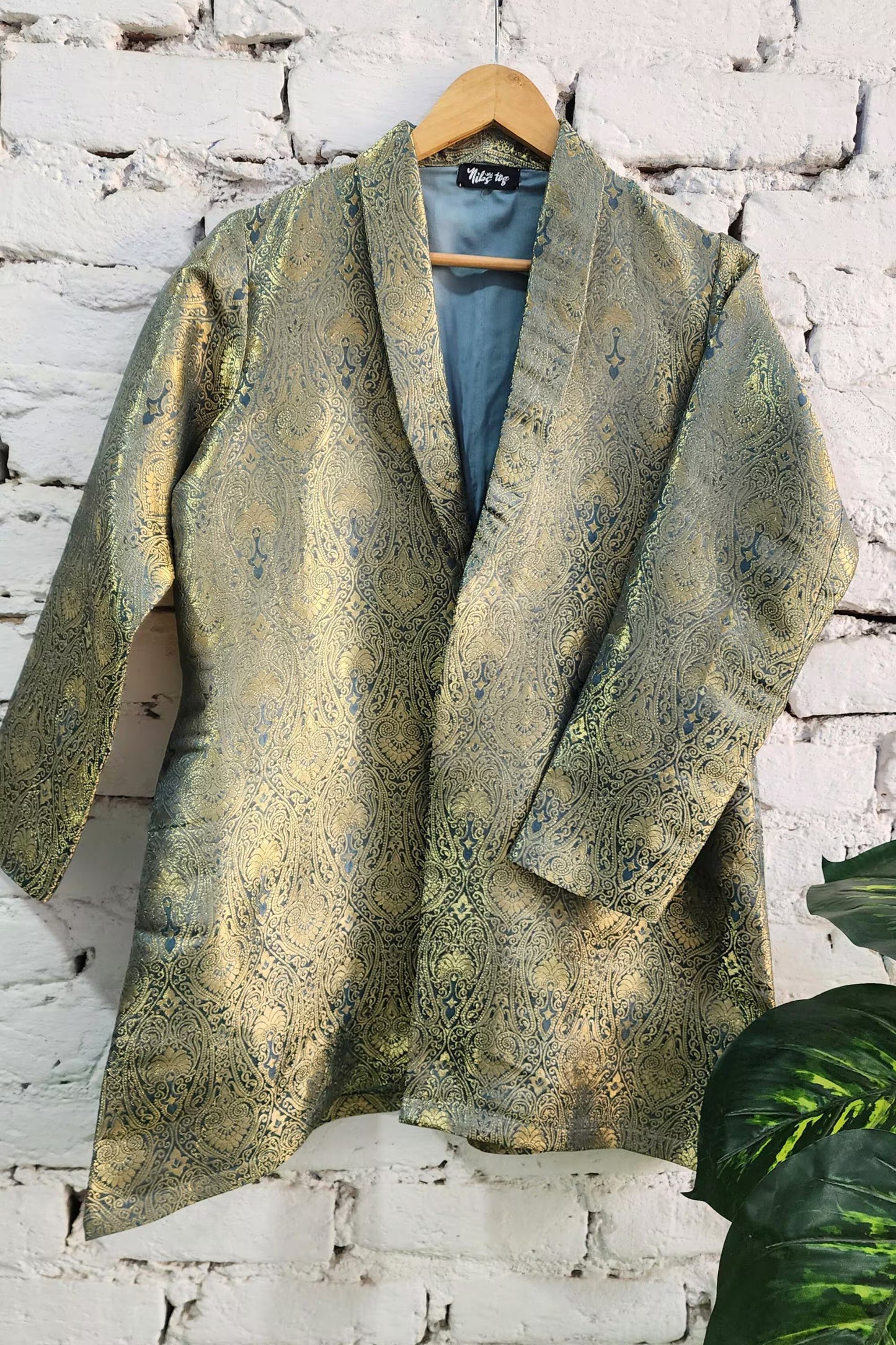 Grey Silk Blazer Jacket