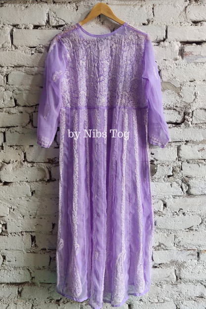 Resham Chikankari Anarkali Kurta