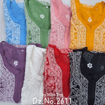 Fiza Georgette Chikankari Short Kurta