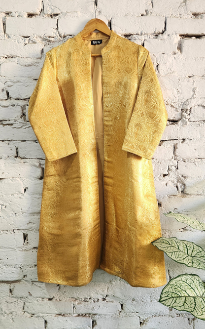 Golden Banarasi Long Jacket