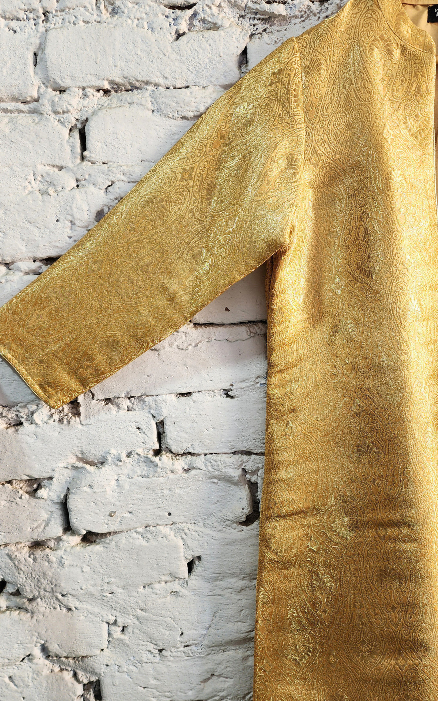 Golden Banarasi Long Jacket